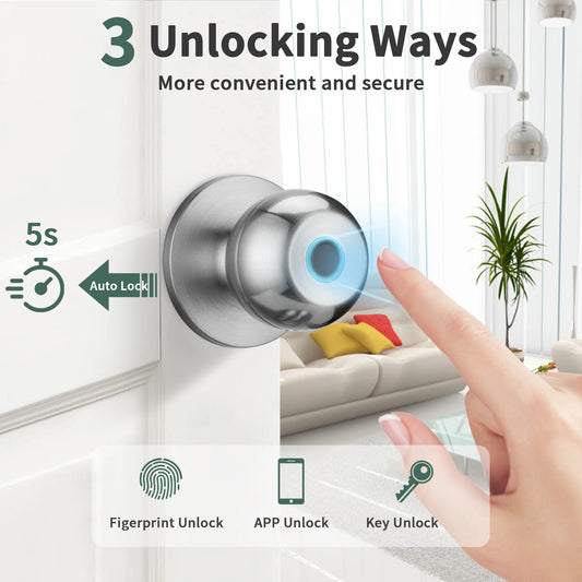 Biometric Door Knob Lock with App Control